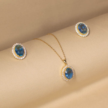Ramona Blue Pendant Set -Glitterati Collection