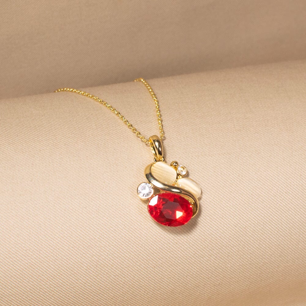 Red Glitz Charm Pendant Set