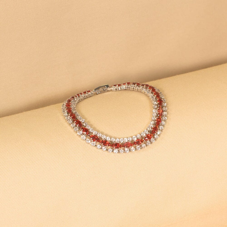 Red Royale Bracelet - Glitterati Collection
