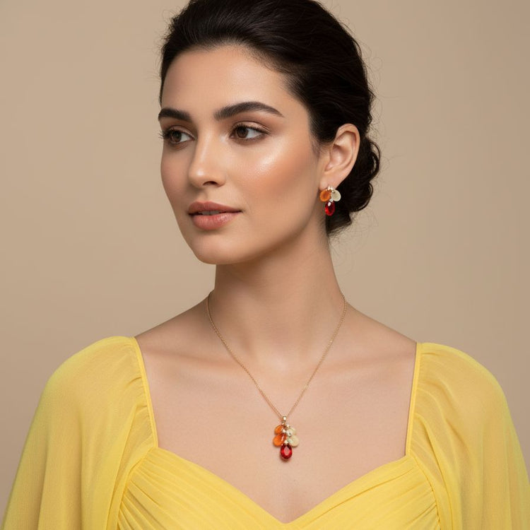 Red Tide Pendant Set  - Edgy Collection