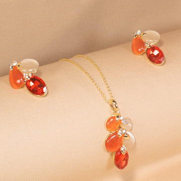 Red Tide Pendant Set  - Edgy Collection