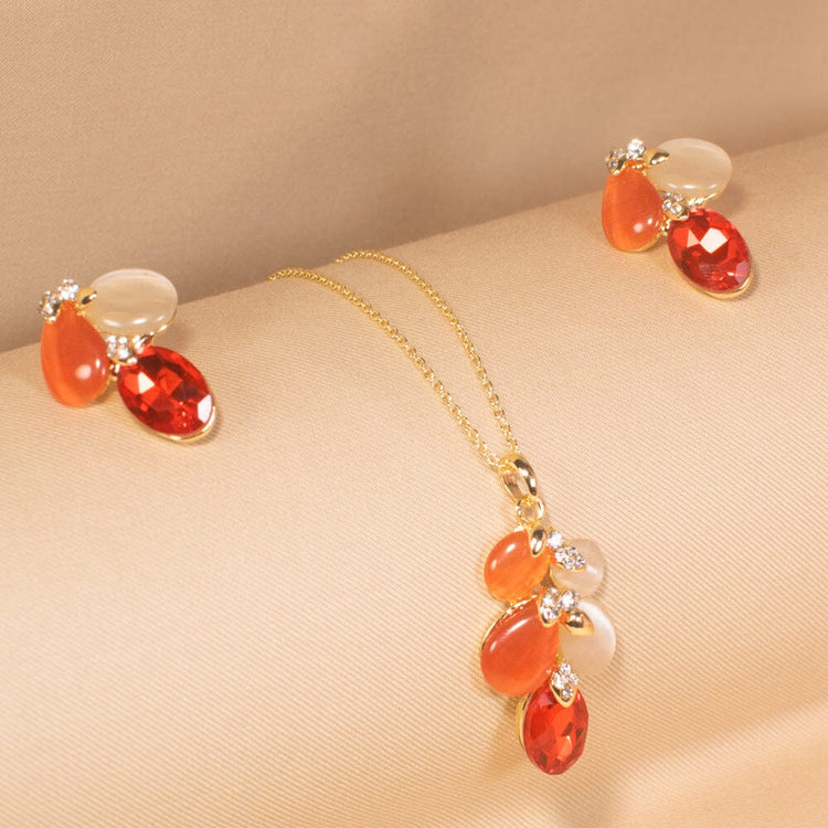 Red Tide Pendant Set  - Edgy Collection