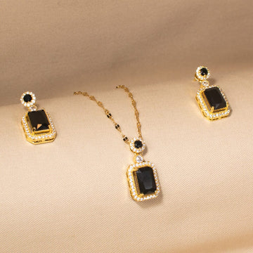 Regal Cushion Pendant Set-Black-Minima Collection