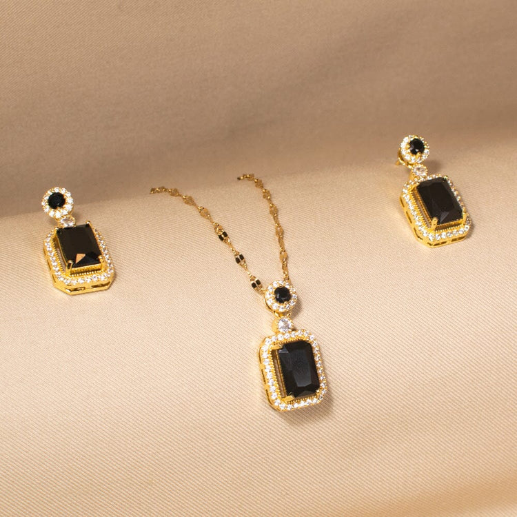 Regal Cushion Pendant Set-Black-Minima Collection