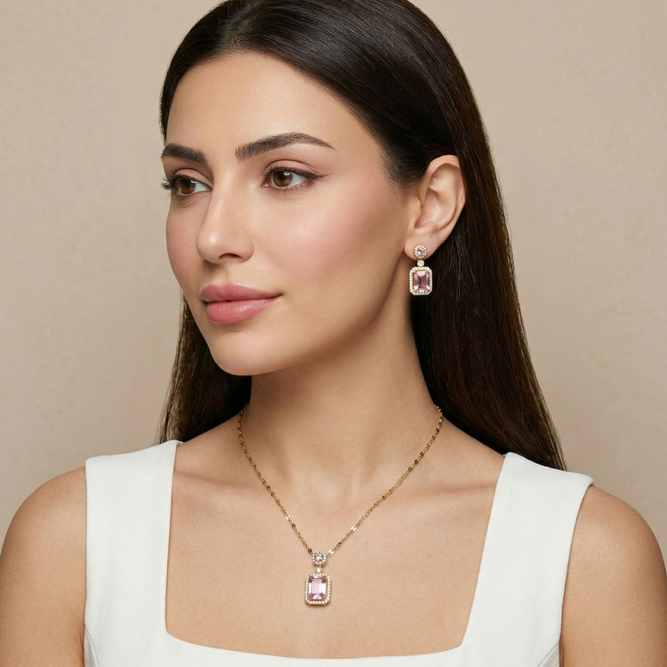 Regal Cushion Pendant Set-Pink-Minima Collection