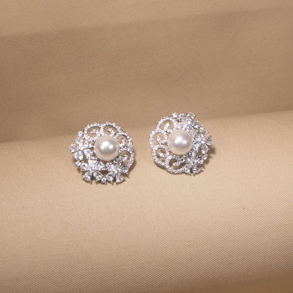 Regal Iris Swirl Studs - Silver