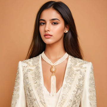 Regal Peacock Pearl Tassel Set