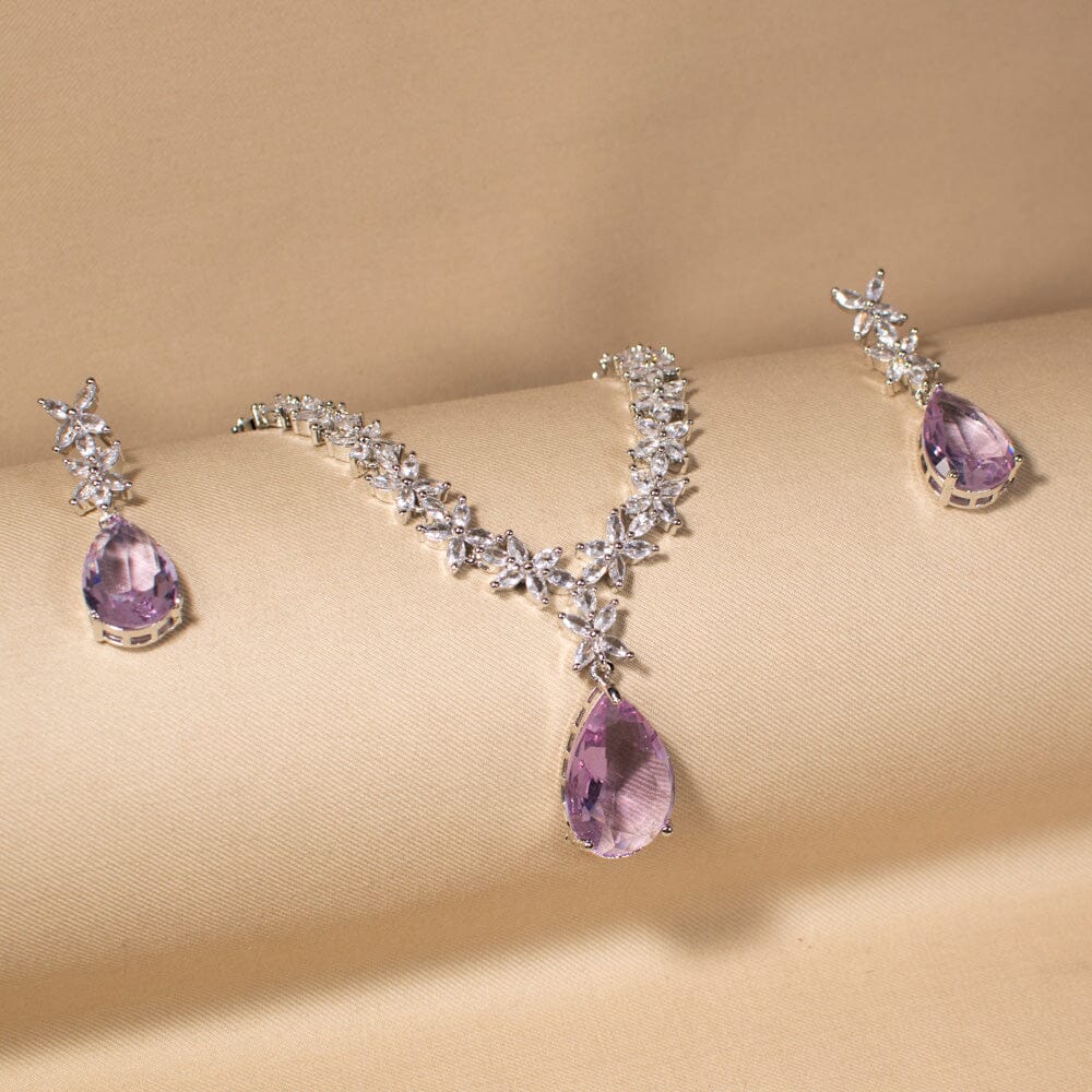 Regal Splendor Necklace Set - Purple