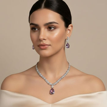 Regal Splendor Necklace Set - Purple