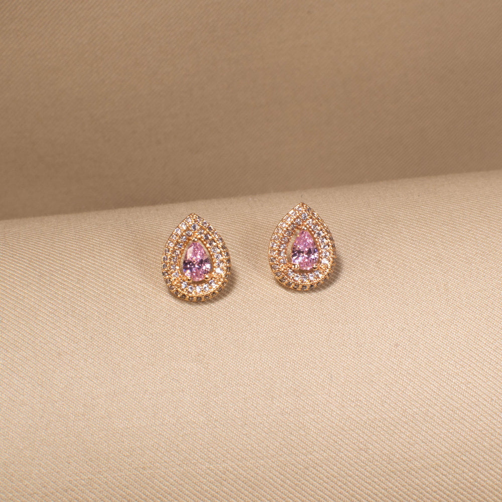 Rose Pear Studs