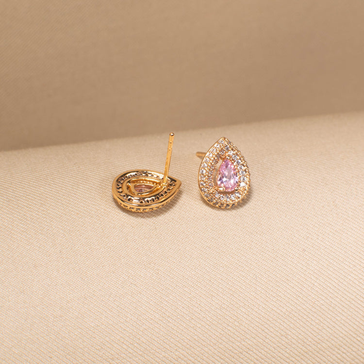 Rose Pear Studs
