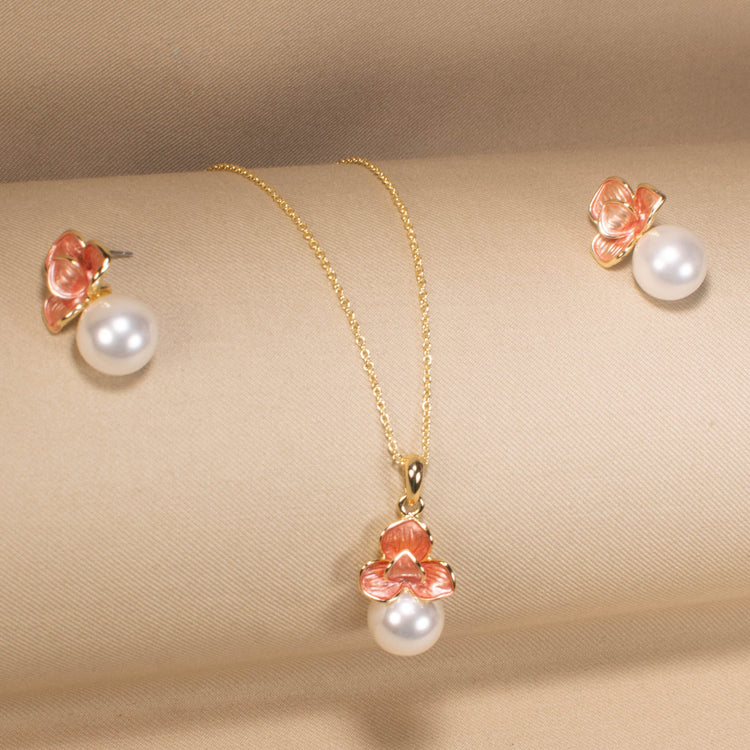 Roseate Blossom Pearl Set