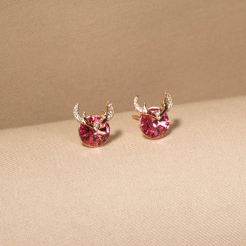 Rosy Antler Studs