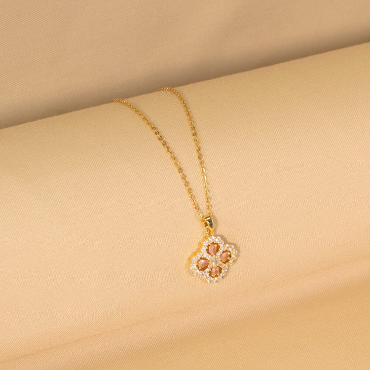 Rosy Clover Pendant Set - Glitterati Collection