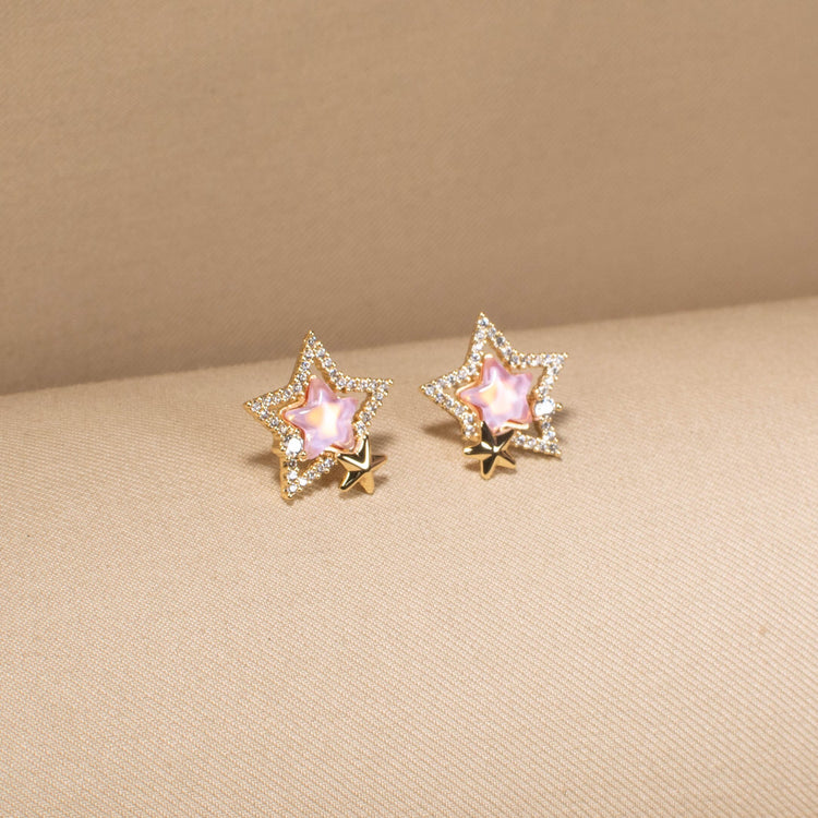 Rosy Galaxy Studs