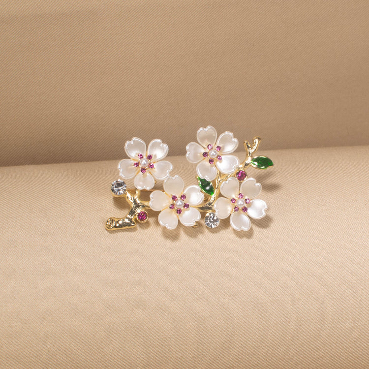 Rosy Sakura Garden Brooch