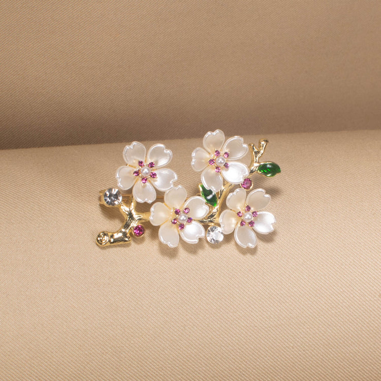 Rosy Sakura Garden Brooch