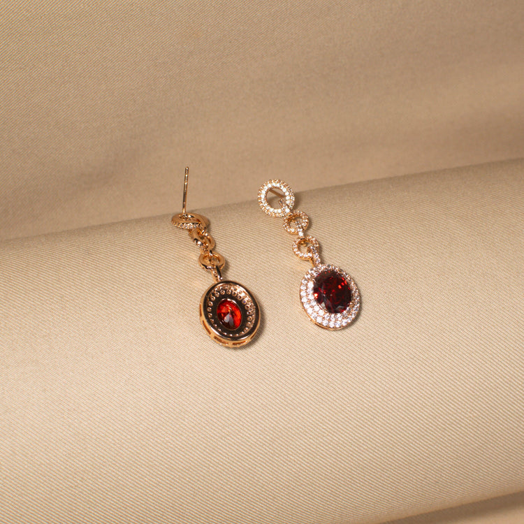 Royal Ruby Halo Danglers