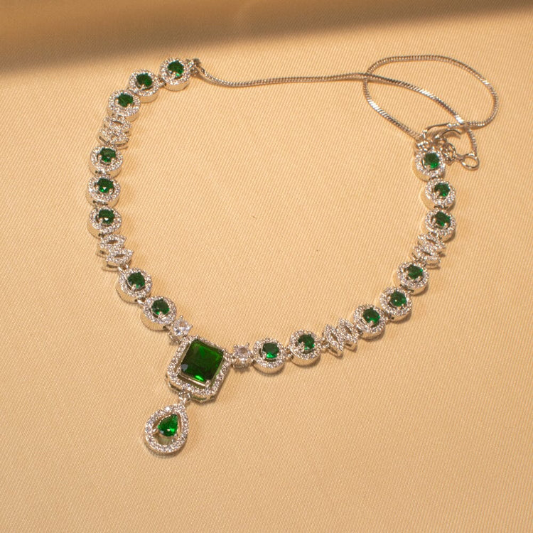 Rubab Necklace Set - Emerald Green