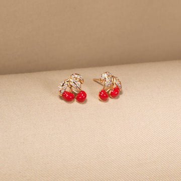 Ruby Berry Cluster Studs