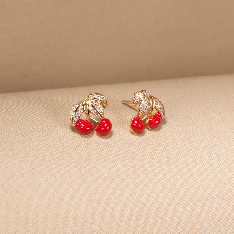 Ruby Berry Cluster Studs
