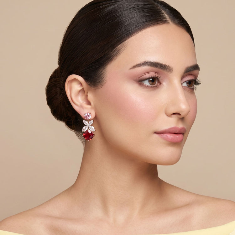 Ruby Frost Drop Earrings