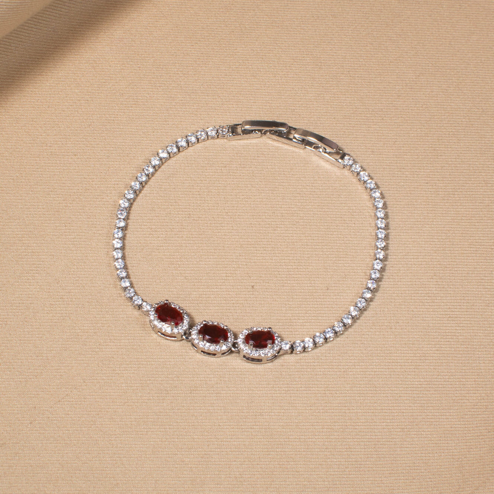 Ruby Halo Tennis Bracelet