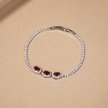 Ruby Halo Tennis Bracelet