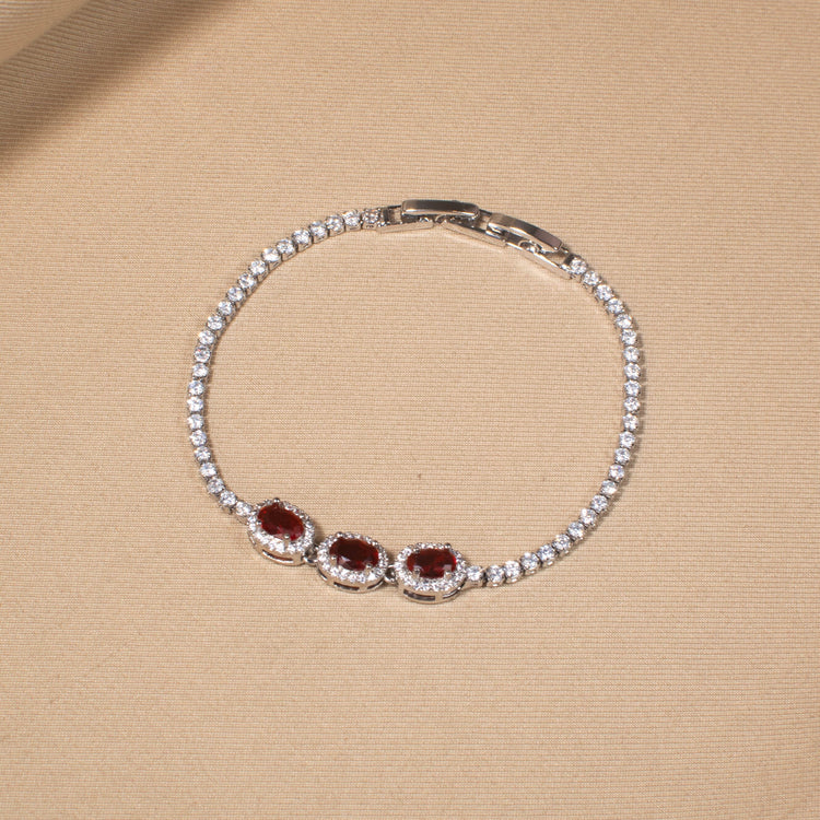 Ruby Halo Tennis Bracelet