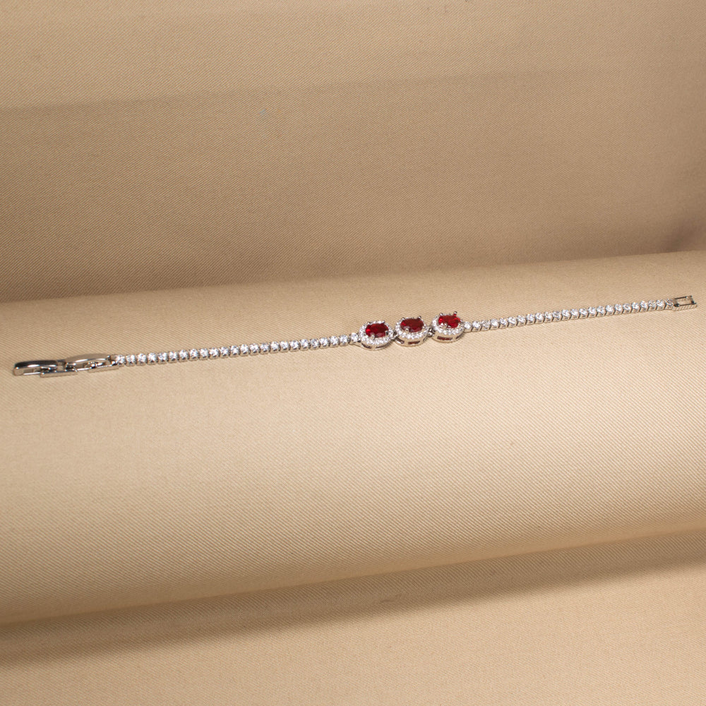 Ruby Halo Tennis Bracelet