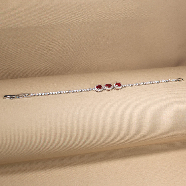 Ruby Halo Tennis Bracelet