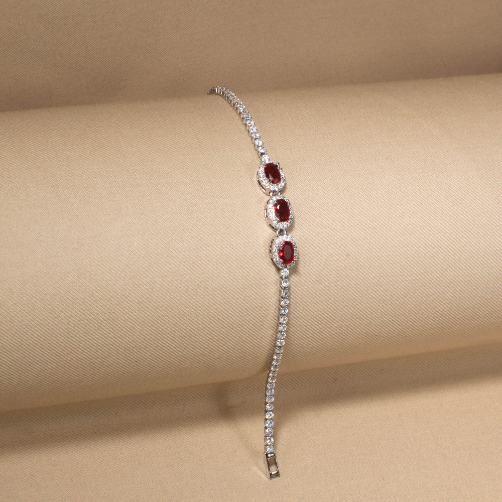 Ruby Halo Tennis Bracelet