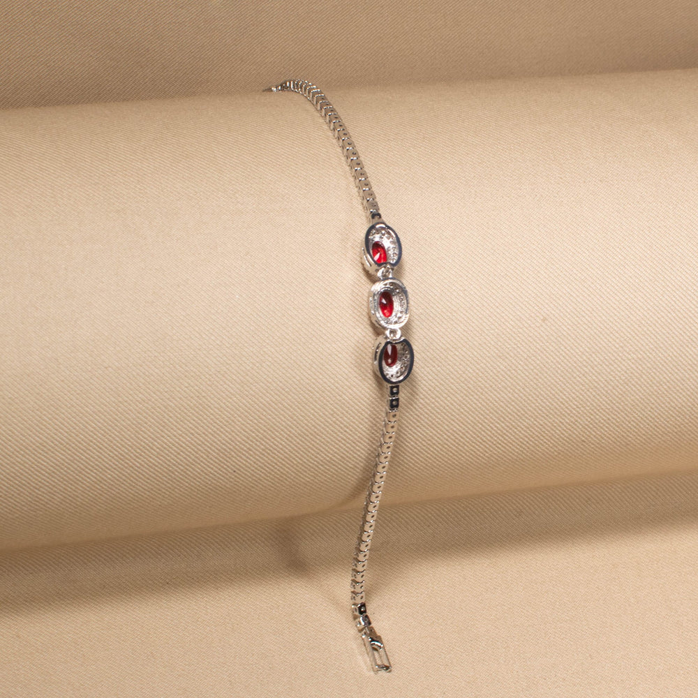 Ruby Halo Tennis Bracelet