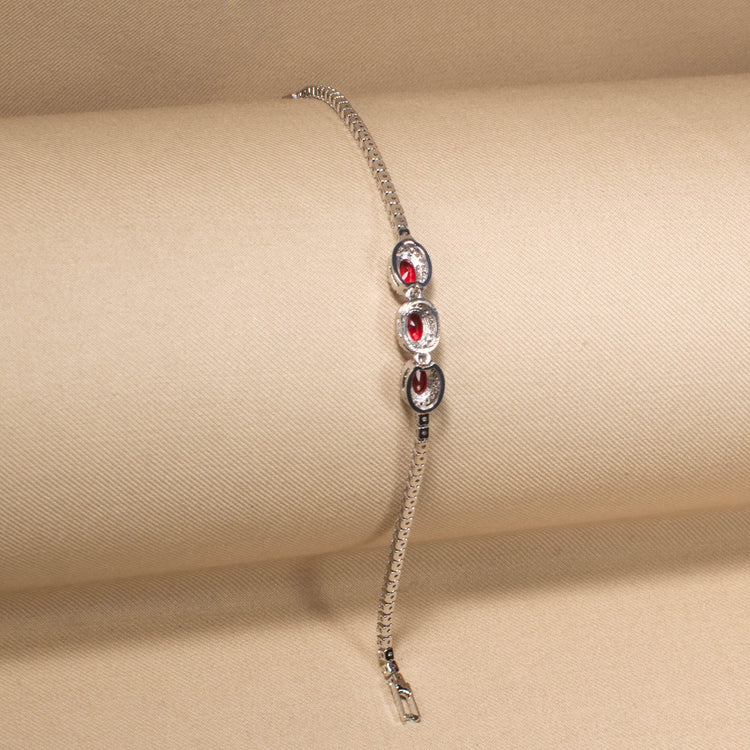 Ruby Halo Tennis Bracelet