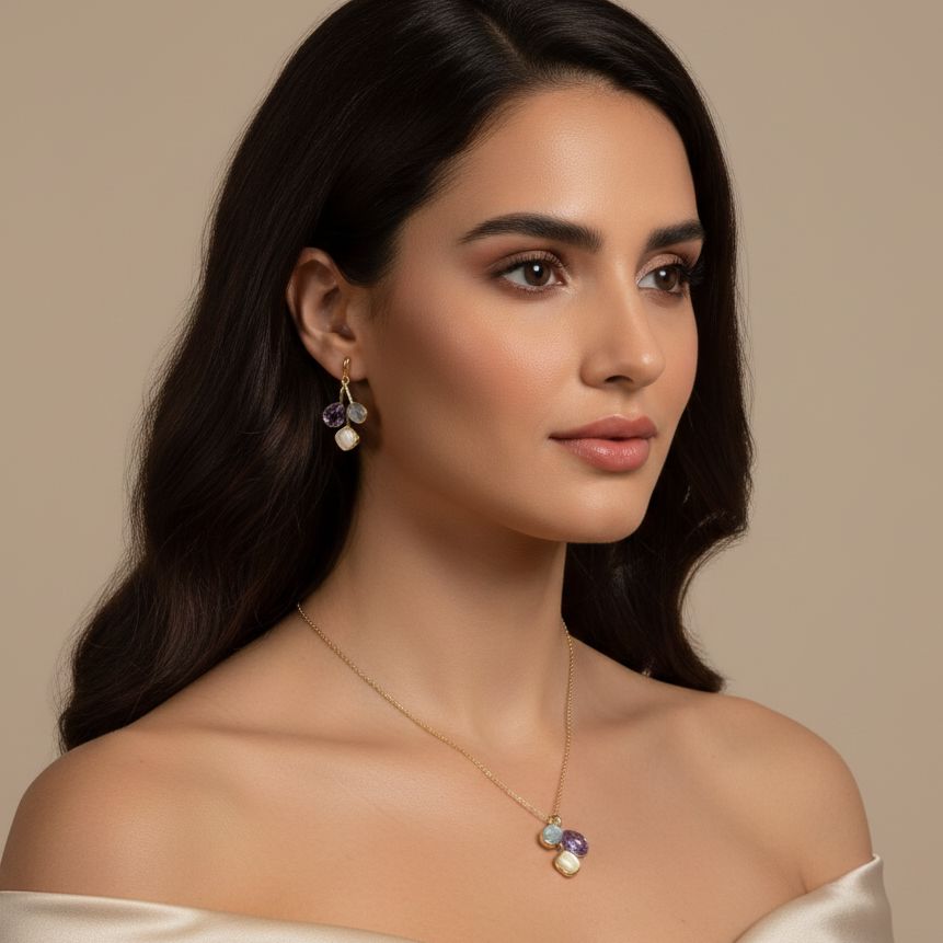 Samantha Pendant Set - Purple