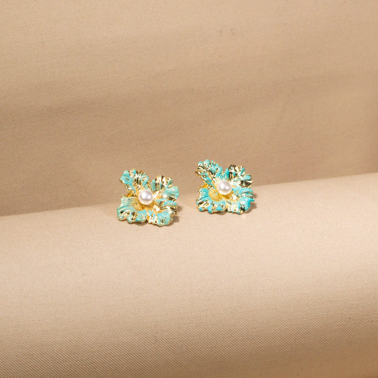 Santorini Sky Floral Studs
