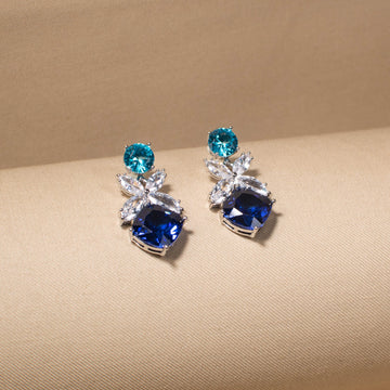 Sapphire Frost Drop Earrings