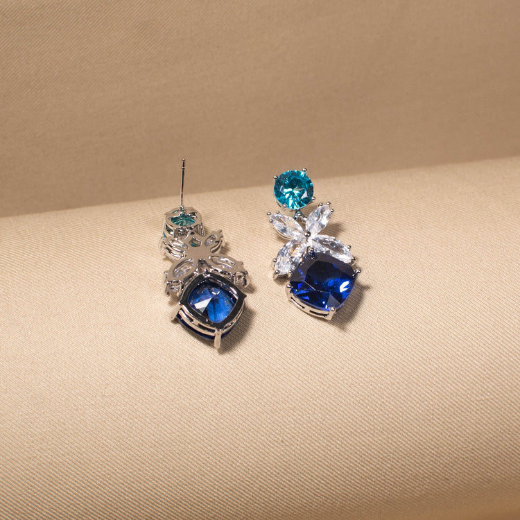 Sapphire Frost Drop Earrings