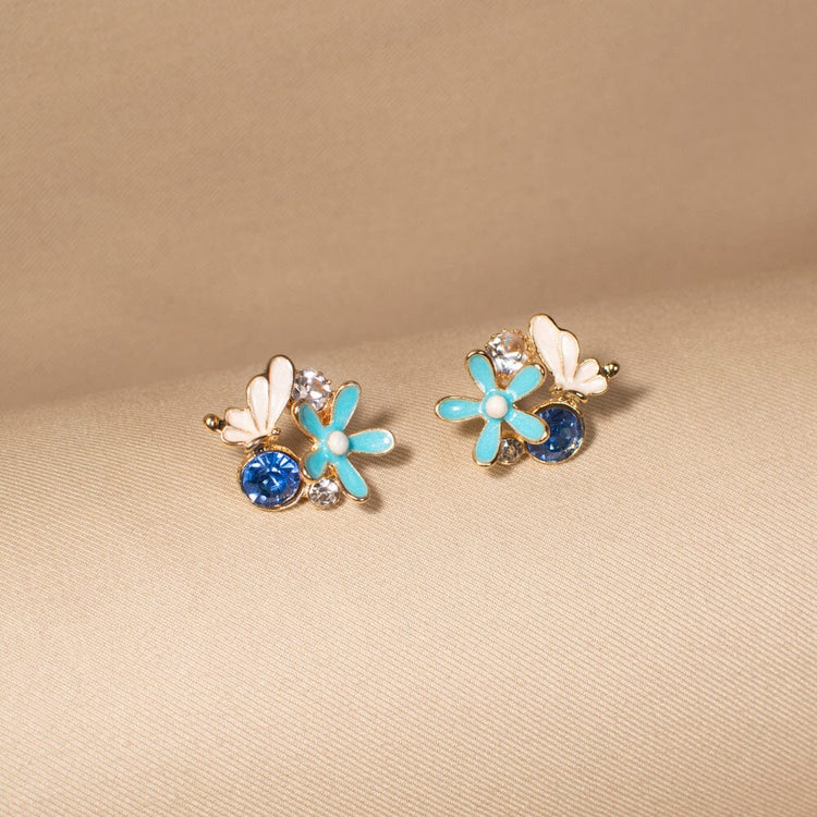 Sapphire Sky Flutter Studs