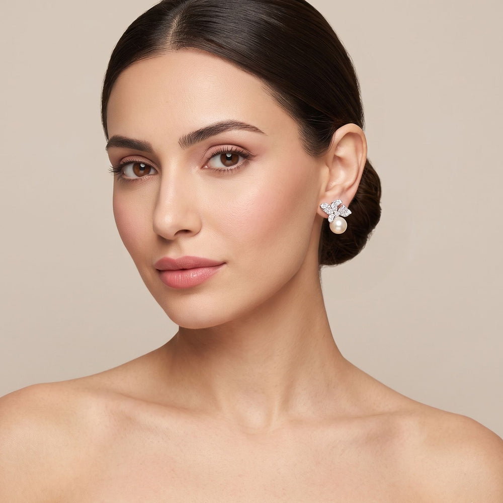 Satin Sparkle Pearl Earrings