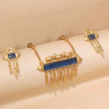 Savannah Necklace Set-Blue-Sparsh Collection