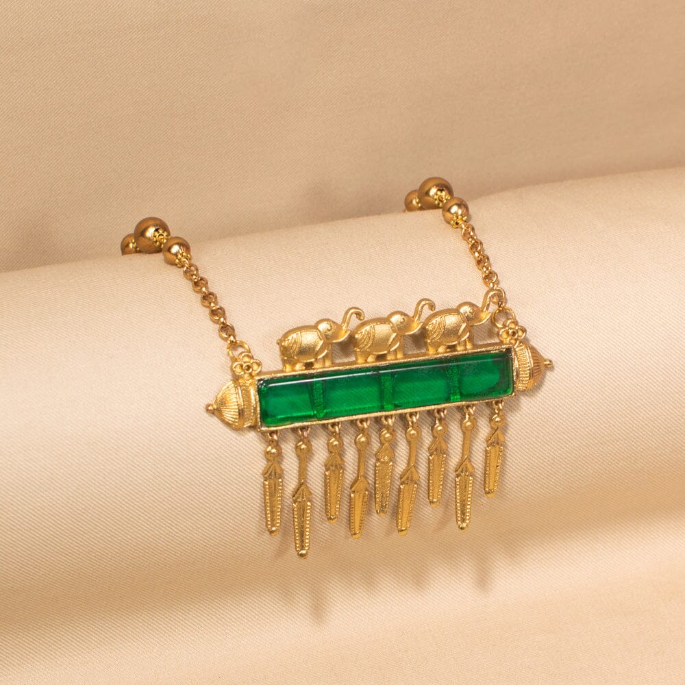 Savannah Necklace Set-Green-Sparsh Collection