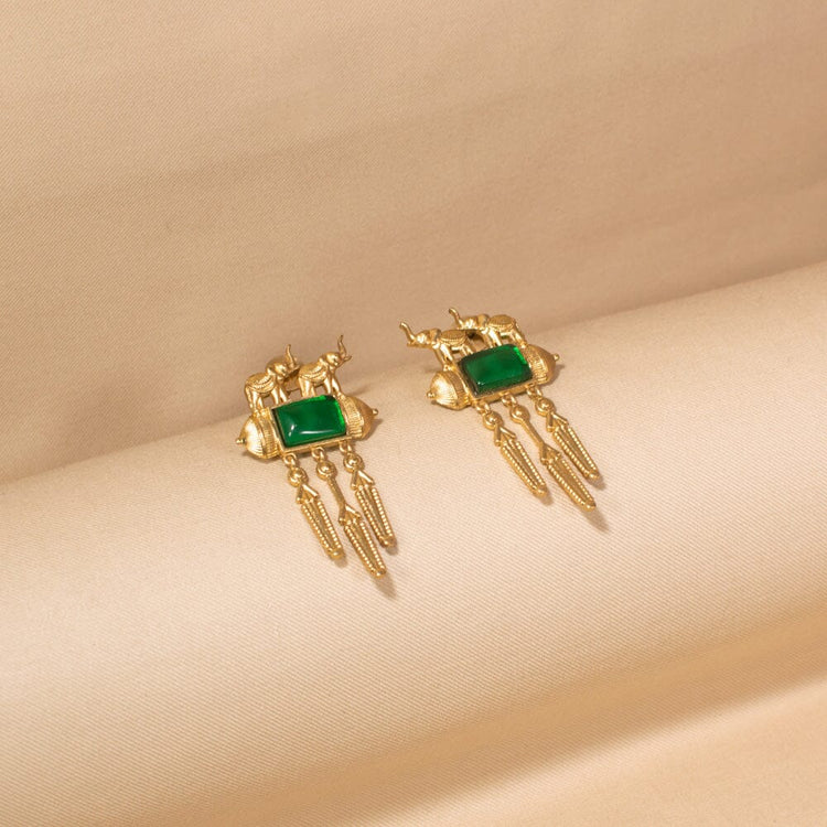 Savannah Necklace Set-Green-Sparsh Collection