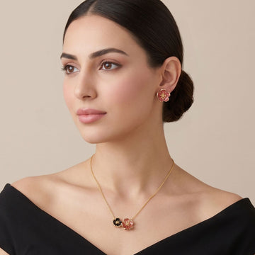 Scarlet Petal Duo Pendant Set
