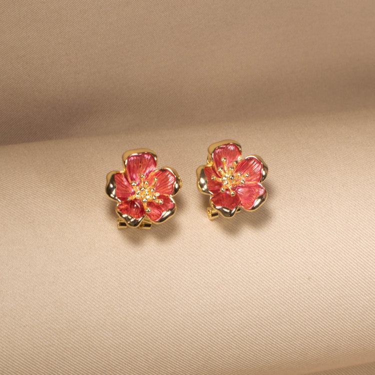 Scarlet Petal Duo Pendant Set