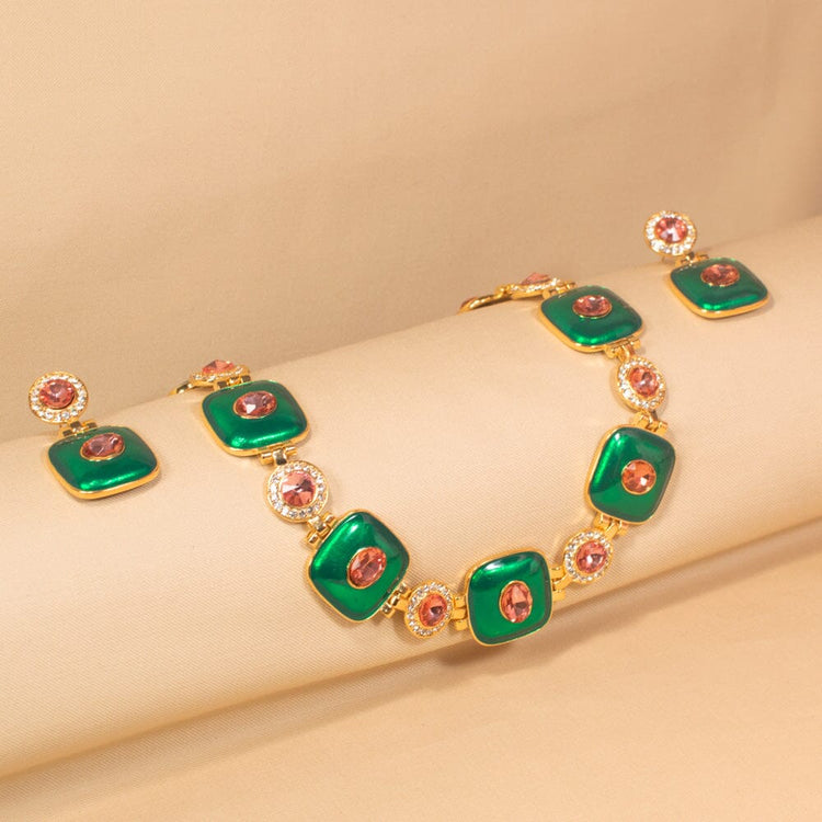 Selene Statement Necklace Set- Pratha Collection