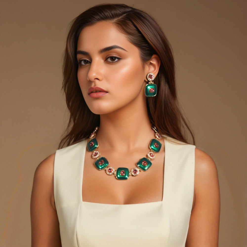 Selene Statement Necklace Set- Pratha Collection
