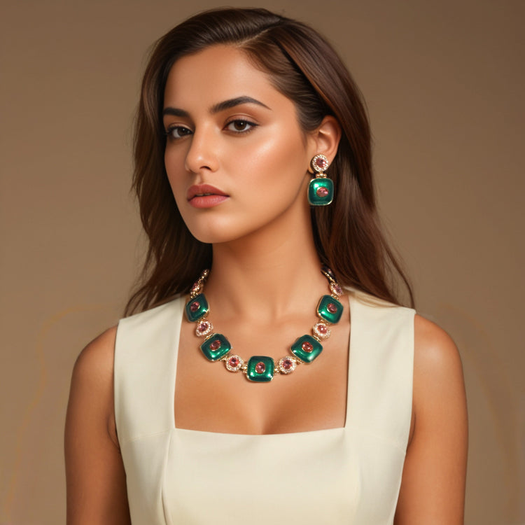 Selene Statement Necklace Set- Pratha Collection