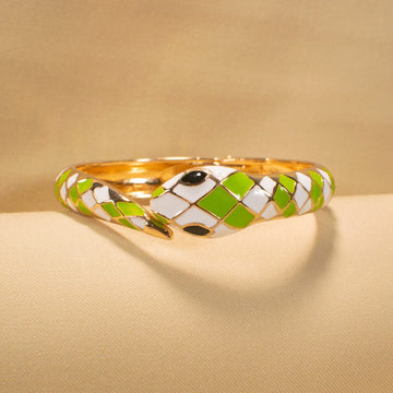 Serpentine Enamel Bracelet - Green