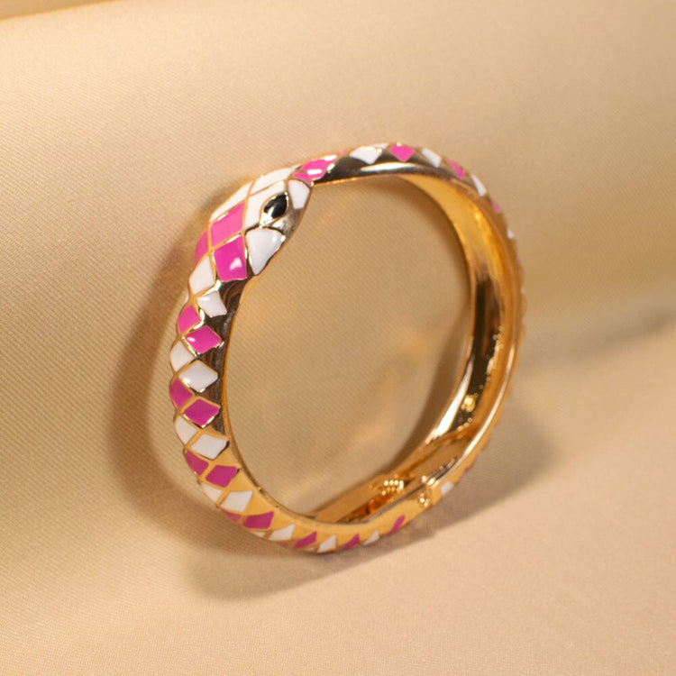 Serpentine Enamel Bracelet - Pink